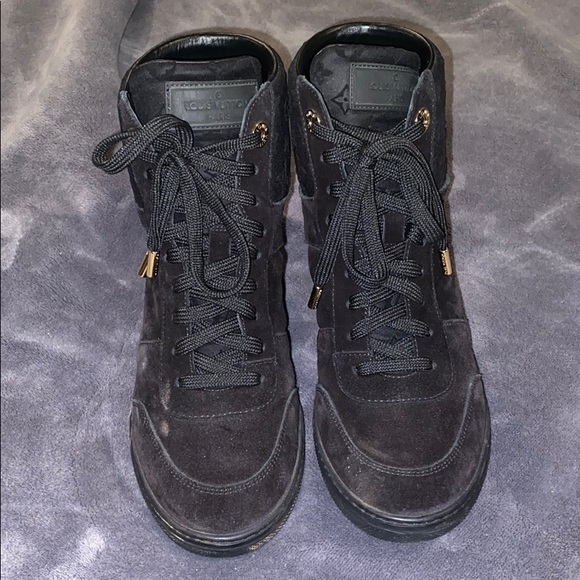 Louis Vuitton Suede Platform Sneakers - Picture 1 of 4